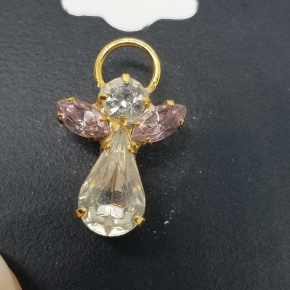 vintage deadstock 1993 Christian Witness birthstone angel pin June Alexandrite - Picture 3 of 4